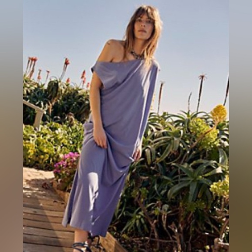 Free people Periwinkle Raquel Midi T-shirt Dress